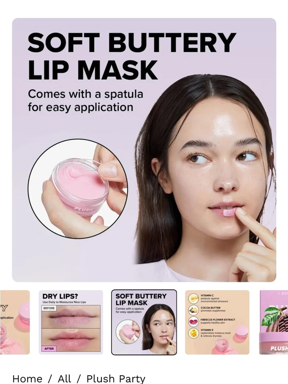 I Dew Care Plush Party Buttery Vitamin C Lip Mask — Pink